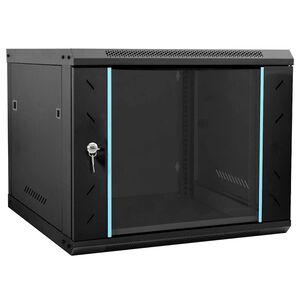 vidaXL S&iacute;ťov&yacute; kabinet s &uacute;loži&scaron;těm Čern&aacute; 60 x 60 x 50 cm Ocel