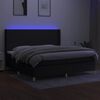 vidaXL Box spring postel s matrac&iacute; a LED čern&aacute; 200x200 cm textil