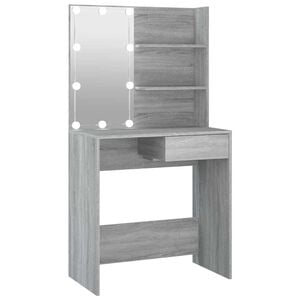 vidaXL Toaletn&iacute; stolek s LED &scaron;ed&yacute; sonoma 74,5 x 40 x 141 cm