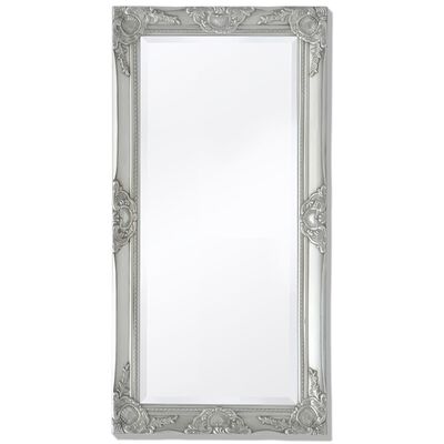 vidaXL Nástěnné zrcadlo barokní styl 100 x 50 cm stříbrné