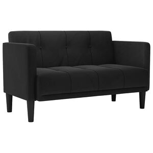 vidaXL Loveseat Sofa čern&aacute; 111 cm samet