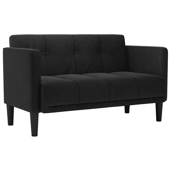 vidaXL Loveseat Sofa čern&aacute; 111 cm samet