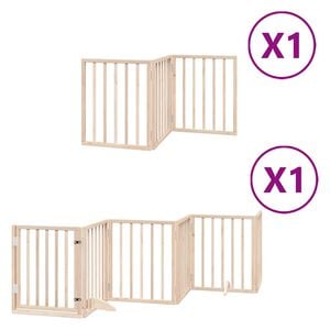 vidaXL Z&aacute;brana pro psy s dv&iacute;řky skl&aacute;dac&iacute; 9 panelů 450 cm topol