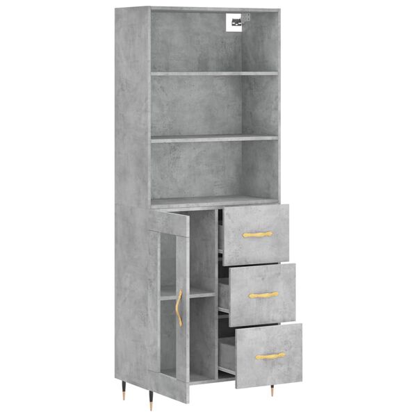 vidaXL Skříň highboard betonově šedá 69,5x34x180 cm kompozitní dřevo