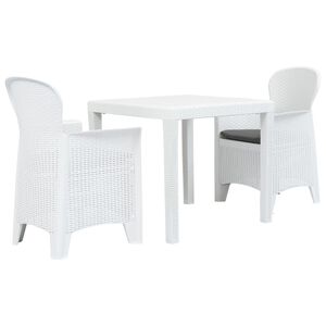 vidaXL 3d&iacute;ln&yacute; bistro set b&iacute;l&yacute; plastov&yacute; ratanov&yacute; design