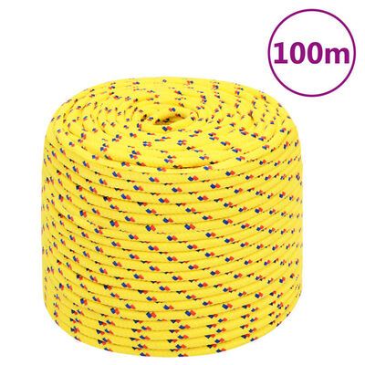 vidaXL Lodní lano žluté 10 mm 100 m polypropylen