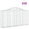 vidaXL Klenut&eacute; gabionov&eacute; ko&scaron;e 20ks 200x30x100/120cm pozinkovan&eacute; železo