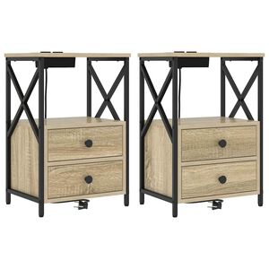 vidaXL Nočn&iacute; skř&iacute;ňka 2 ks Sonoma dub 40 x 31 x 60 cm Kompozitn&iacute; dřevo