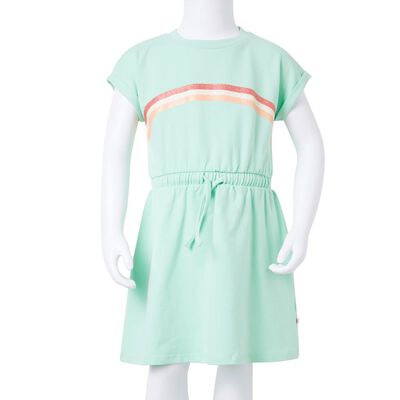 Dětské šaty se stahovací šňůrkou jasně zelené 92