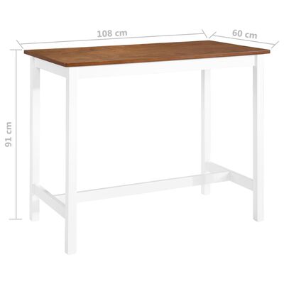vidaXL Barový stůl a stoličky sada 3 kusů z masivního dřeva