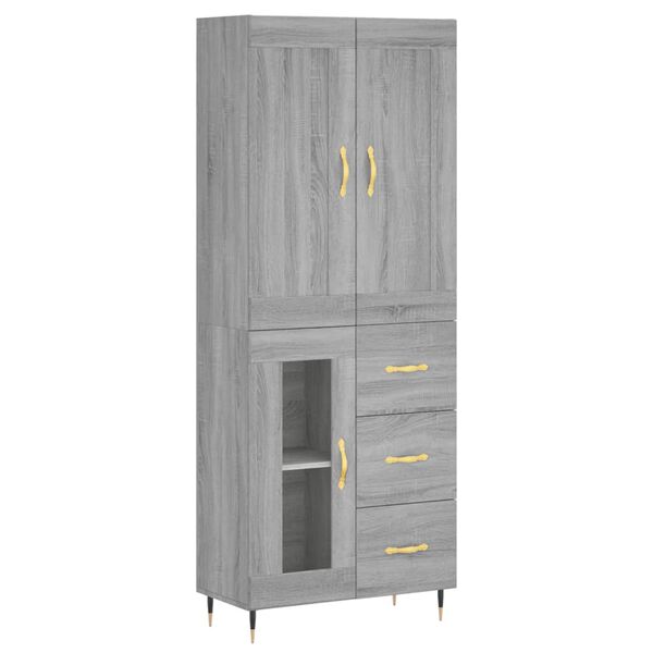 vidaXL Skř&iacute;ň highboard &scaron;ed&aacute; sonoma 69,5 x 34 x 180 cm kompozitn&iacute; dřevo