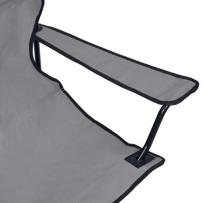 vidaXL 2místná skládací kempingová sedačka ocel a textil šedé
