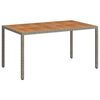 vidaXL Zahradn&iacute; stůl 150 x 90 x 75 cm polyratan a ak&aacute;ciov&eacute; dřevo &scaron;ed&yacute;