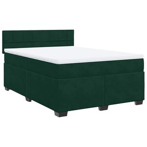 vidaXL Box spring postel s matrac&iacute; tmavě zelen&aacute; 140x200 cm samet