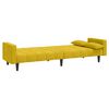 vidaXL 2místná rozkládací pohovka se 2 polštáři žlutá samet