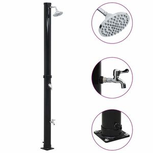 vidaXL Sol&aacute;rn&iacute; sprcha čern&aacute; 220 cm 20 l
