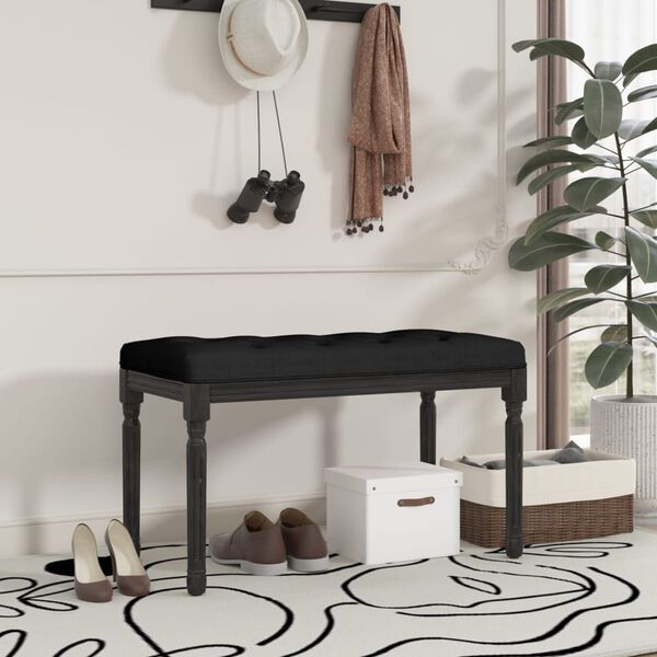 vidaXL Lavice čern&aacute; 80 x 40 x 49 cm samet