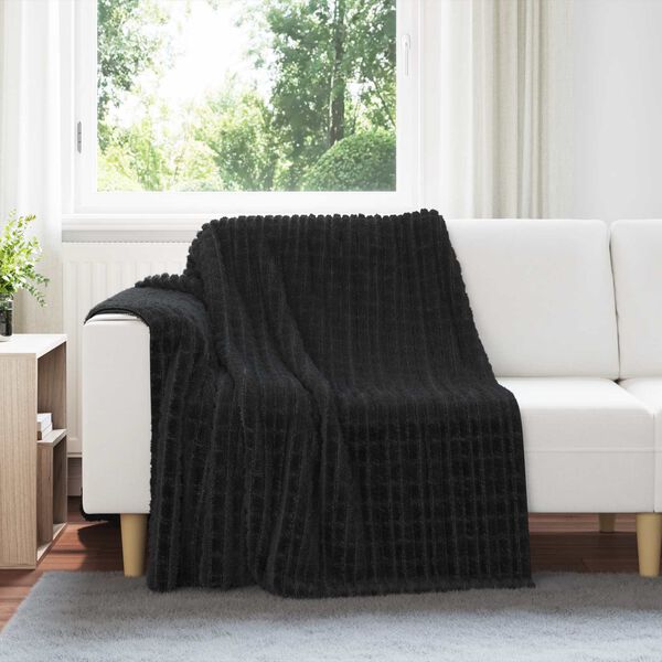 vidaXL Dekoračn&iacute; deky 6 pcs Čern&aacute; 200 x 150 cm Fleece