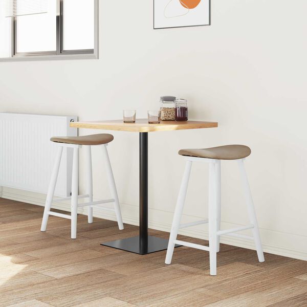 vidaXL J&iacute;deln&iacute; židle 2 pcs B&iacute;l&aacute; 46 x 37 x 63 cm Masivn&iacute; gumov&eacute; dřevo