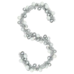 vidaXL Vánoční koule girlanda Bílá a stříbrná 186 cm Polystyren