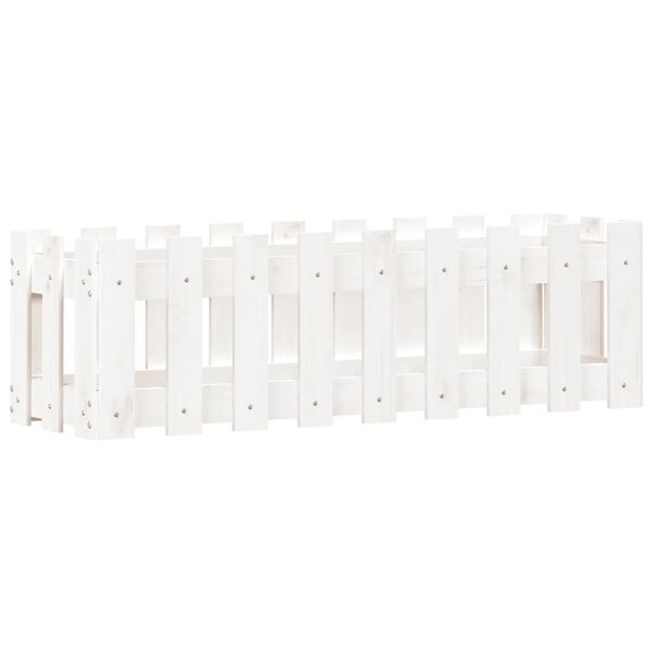 vidaXL Vyvýšený záhon plotový design bílý 100x30x30 cm masiv borovice