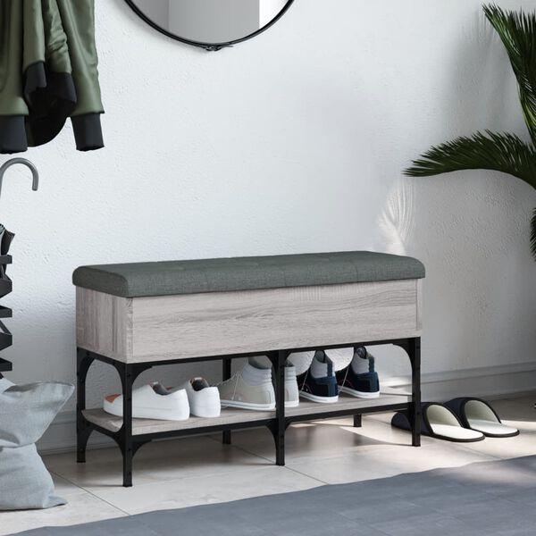 vidaXL Lavice s botn&iacute;kem &scaron;ed&aacute; sonoma 82 x 32 x 45 cm kompozitn&iacute; dřevo