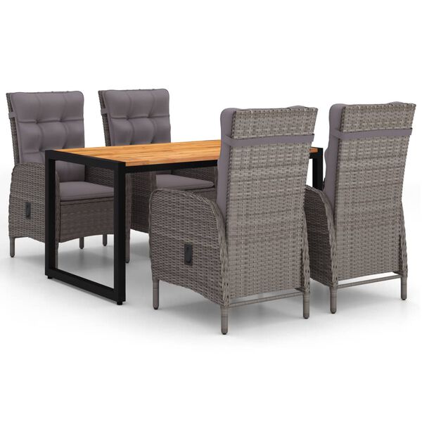 vidaXL 5d&iacute;ln&yacute; zahradn&iacute; j&iacute;deln&iacute; set &scaron;ed&yacute;