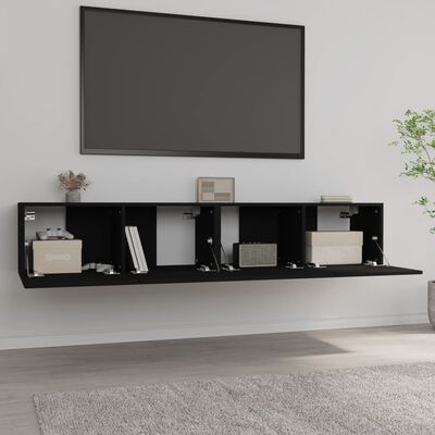 vidaXL TV skříňky 2 ks černé 80 x 30 x 30 cm kompozitní dřevo