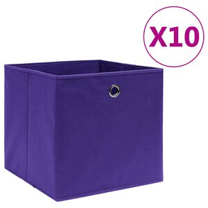 vidaXL &Uacute;ložn&eacute; boxy 10 ks netkan&aacute; textilie 28 x 28 x 28 cm fialov&eacute;