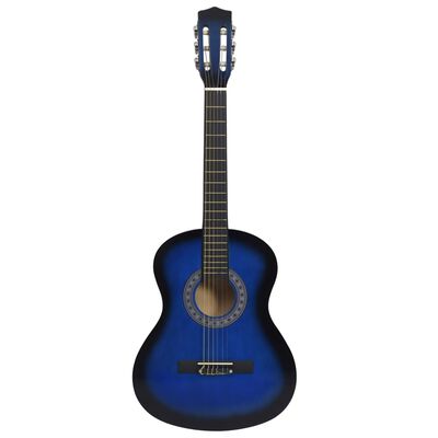 vidaXL 8dílný set klasická kytara pro děti, začátečníky modrá 3/4 36''