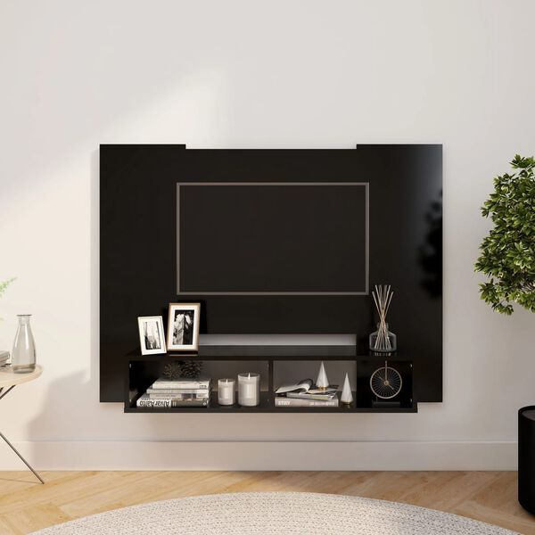 vidaXL N&aacute;stěnn&aacute; TV skř&iacute;ňka čern&aacute; 120 x 23,5 x 90 cm dřevotř&iacute;ska