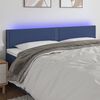 vidaXL Čelo postele s LED modr&eacute; 200x5x78/88 cm textil