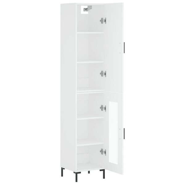vidaXL Skř&iacute;ň highboard b&iacute;l&aacute; 34,5 x 34 x 180 cm kompozitn&iacute; dřevo