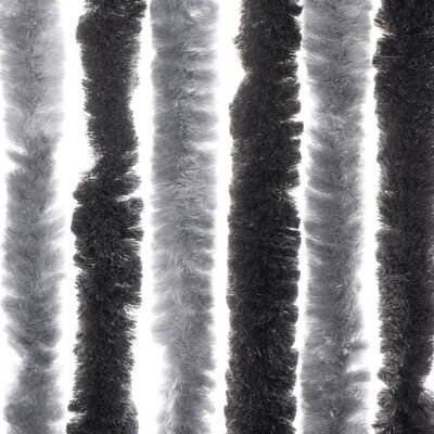 vidaXL Závěs proti hmyzu šedý a černý 90 x 200 cm žinylka