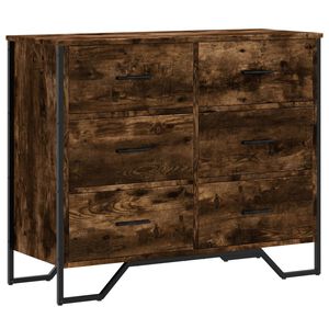 vidaXL Komoda kouřov&yacute; dub 91 x 35,5 x 74,5 cm kompozitn&iacute; dřevo