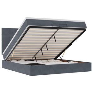 vidaXL Osmansk&yacute; r&aacute;m postele s matrac&iacute; tmavě &scaron;ed&yacute; 200x200cm samet