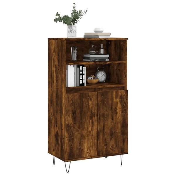 vidaXL Skř&iacute;ň highboard kouřov&yacute; dub 60 x 36 x 110 cm kompozitn&iacute; dřevo