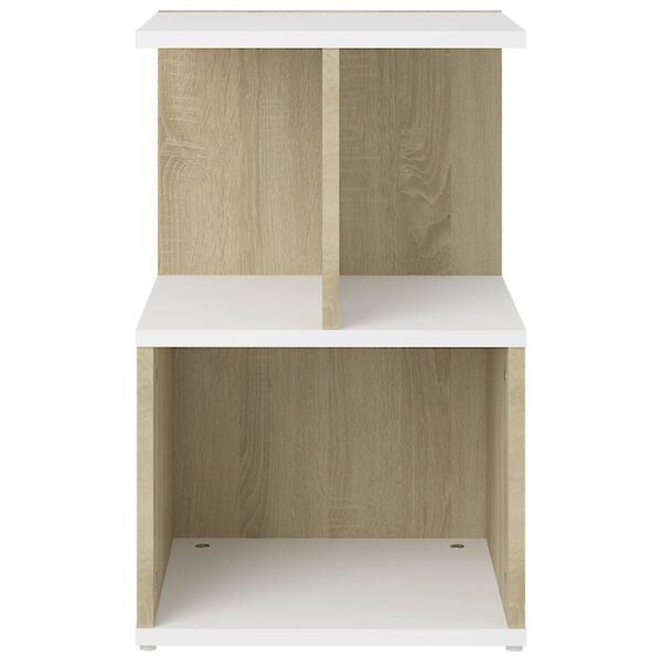 vidaXL Noční stolky 2 ks bílé a dub sonoma 35 x 35 x 55 cm dřevotříska