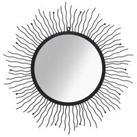 vidaXL Nástěnné zrcadlo Zářící slunce 80 cm černé