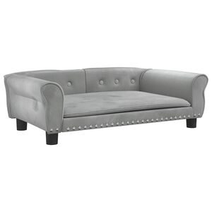 vidaXL Pel&iacute;&scaron;ek pro psy světle &scaron;ed&yacute; 95 x 55 x 30 cm samet