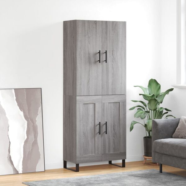 vidaXL Skř&iacute;ň highboard &scaron;ed&aacute; sonoma 69,5 x 34 x 180 cm kompozitn&iacute; dřevo