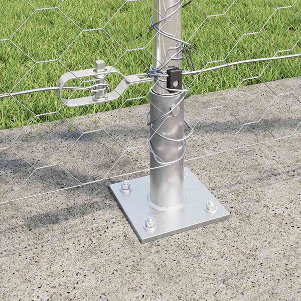 vidaXL Plotov&yacute; sloupek. Stř&iacute;brn&aacute; 100 x 1,2 m (50 mm s&iacute;ť) Ocel