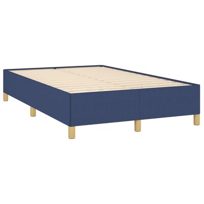 vidaXL Box spring postel s matrací a LED modrá 120x190 cm textil