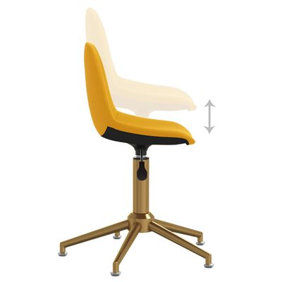 vidaXL Otočné jídelní židle 2 ks hořčicově žluté samet
