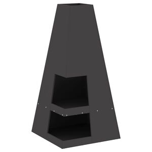 vidaXL Ohniště Černá 50 x 50 x 100 cm Ocel