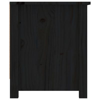 vidaXL Botník černý 110 x 38 x 45,5 cm masivní borovice