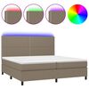 vidaXL Box spring postel s matrac&iacute; a LED taupe 200x200 cm textil