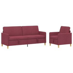 vidaXL Sedačka se storage 2 ks V&iacute;no Červen&eacute; Polyester