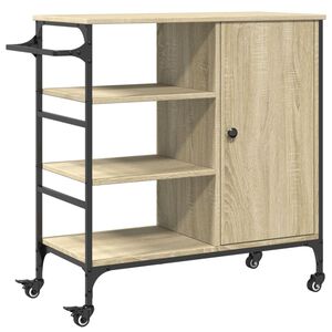 vidaXL Kuchyňsk&yacute; voz&iacute;k dub sonoma 87,5x38,5x84,5 cm kompozitn&iacute; dřevo