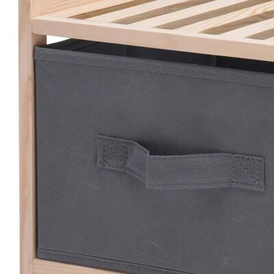 H&S Collection Úložná skříňka se 3 úložnými boxy tmavě šedá